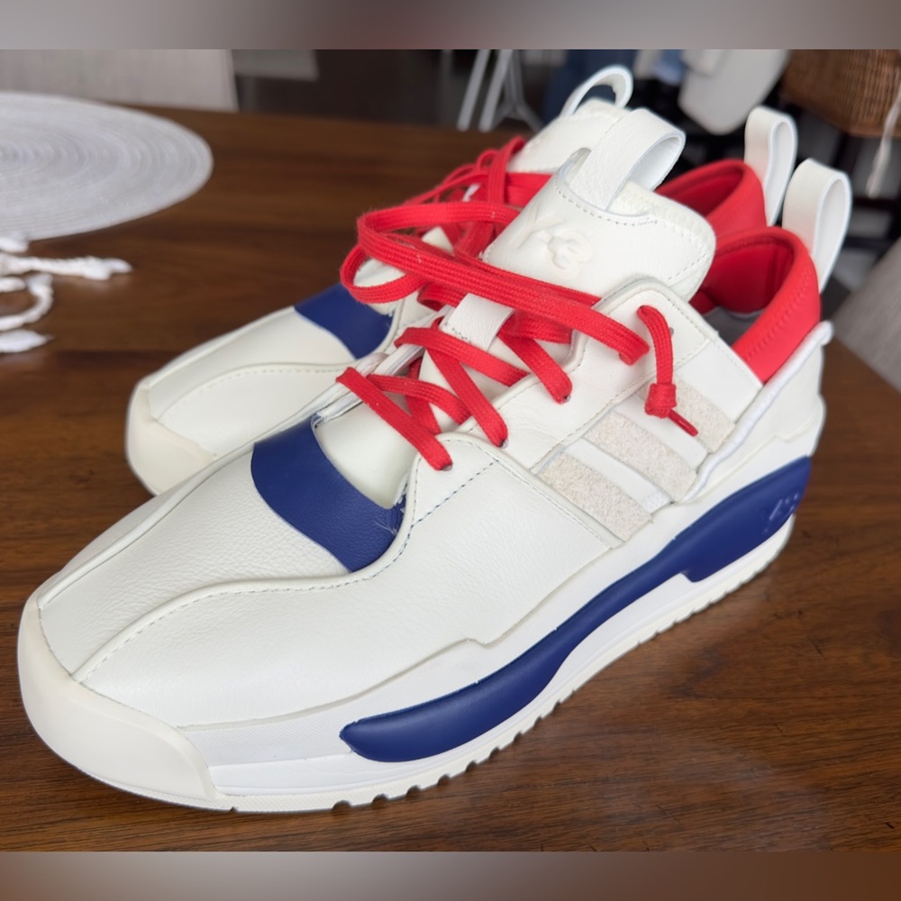 Y-3 Rivalry IE7260 Leather Sneaker Off White/Ink/Red Men US 11